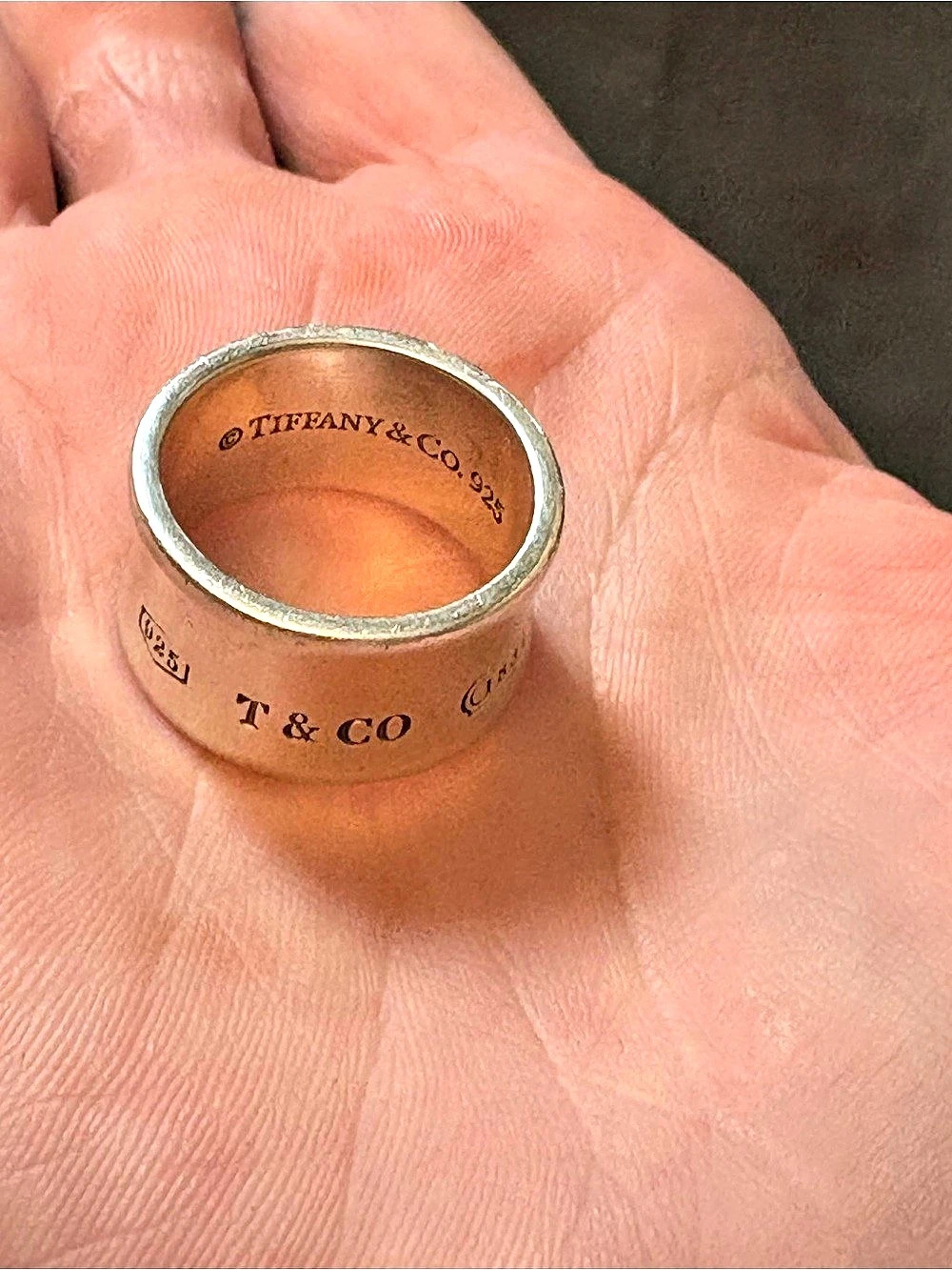 Tiffany & Co. Tiffany 1837 Concave Wide Band Ring. Silver Size 8 AUTHENTIC